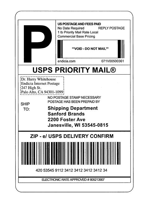 USPS Label Delivery Service.